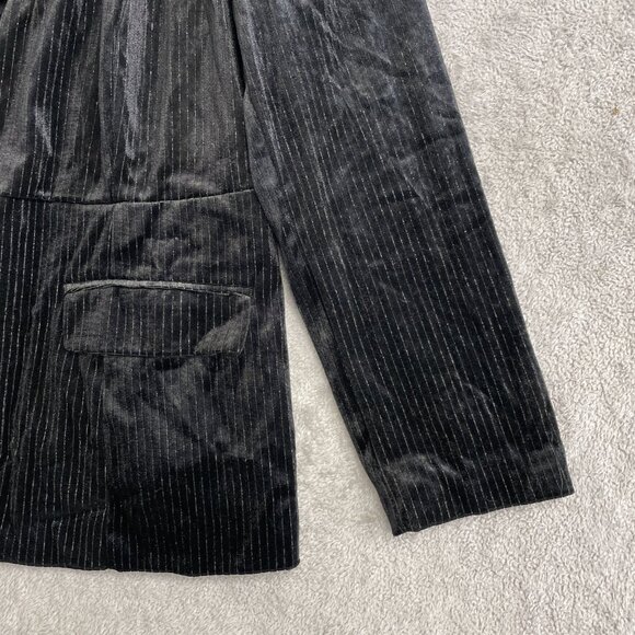 NEW Ava & Viv Women’s XXL Velvet Blazer Metallic Black Pinstripe i1603 - Picture 10 of 12